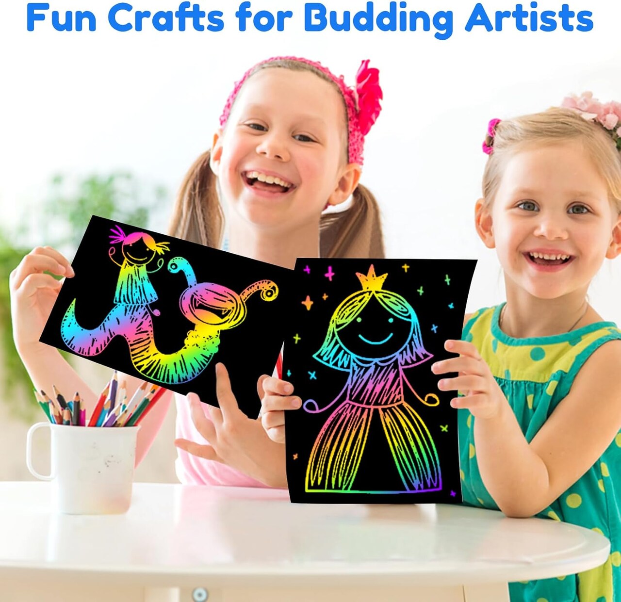 Summer Scratch Art Crafts Boys Gifts, Rainbow Scratch Paper Art Gifts for 3 4 5 6 7 8 9 10 Years Old Girls and Boys Kids, Mother Day Crafts for Kids Birthday Toys and Games Activities Gift